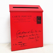European-style wall letter box small with lock can be decorated with opinion storage box retro Villa mailbox iron bucket box Outdoor