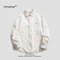 MMOPTOP Fall Shirt Men Window Tide Design Sense White Shirt Men Long-sleeved Fittings Mens Long-sleeved Costumes