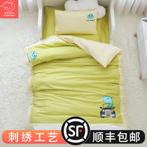 Kindergarten quilt three-piece cotton childrens baby six-piece nap quilt into the garden bedding bedding summer