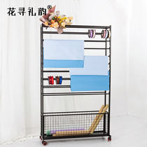 Flower seeking gift rhyme flower shop ribbon wrapping paper shelf ribbon ribbon storage rack goods display rack for floral art