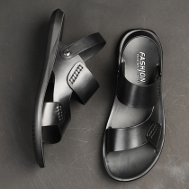 Mens sandals Genuine Leather Soft Bottom High-end Outwear Out Beach Cool Slippers Men Light Summer 2021 New Wave