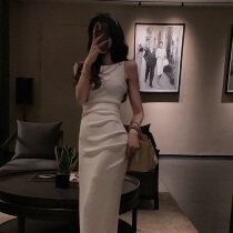 White lined shoulder sling one-piece dress High level sensation day small courtesy dress normally able to wear temperament foreign dress girl