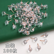 100 pushpins round round ball nails boxed studs creative ins small pushpin nail nail photo wall cork message board transparent diy I-shaped nail decoration fixed picture nail marking nail
