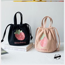 Insulation bucket small fresh small fast food lunch box bag Bento bag Strawberry light fruit canvas bag Bento bag