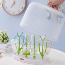 Milk bottle cold drain rack drying rack drying rack drying rack drain rack sub-bracket storage with lid baby dustproof 2021