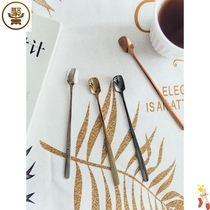 Coffee stir bar Japanese style 304 stainless steel long handle small spoon creative ice spoon mixing spoon honey spoon