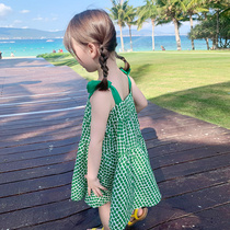 Girls suspender dress 2021 summer new childrens foreign style sleeveless princess skirt baby Korean summer dress