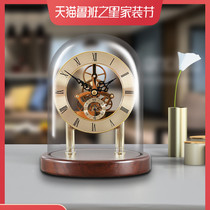 American transparent clock simple modern Nordic living room sitting clock light luxury fashion mechanical personality decoration table clock ornaments