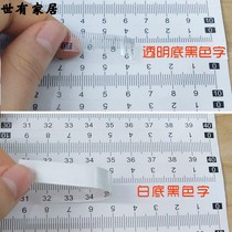 Sticker ruler self-adhesive ruler sticker waterproof adhesive scale sticker black self-adhesive ruler scale sticker transparent