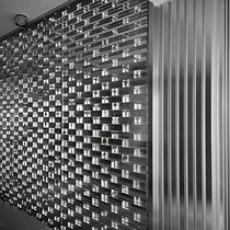 Hot melt transparent rectangular double-sided colored glass brick partition wall screen frosted factory direct Solid Curtain Wall