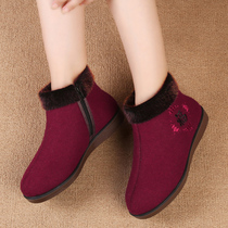 Old Beijing cloth shoes womens cotton shoes winter thick velvet warm loose elderly soft bottom grandmother non-slip middle-aged and elderly mother