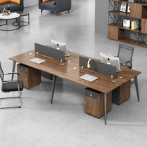 Staff desk simple modern double 4 four person screen computer station office table and chair combination table