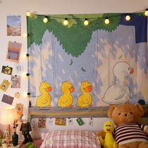  Cute duck background cloth Japanese manga bedside hanging cloth Bedroom rental transformation dormitory decoration tapestry wall decoration ins
