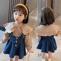 Female baby set 2021 New Girl Korean version of two-piece baby Net Red children dress dress dress