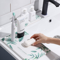 Kabei diatom mud water coasters ins wind waterproof non-slip quick-drying teacup mat Bathroom sink soap mat