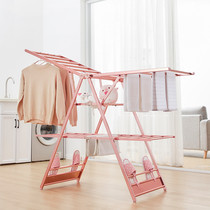 Kabei clothes rack floor folding indoor household clothes rack Balcony clothes rack Simple baby clothes rack