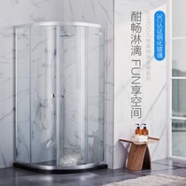 Jiumu custom fan-shaped shower room bathroom toilet dry and wet separation partition store same M3041A-3C1