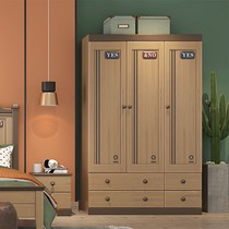 ABC Edison modern environmental protection and safety solid wood bed single bed classic log bed wardrobe