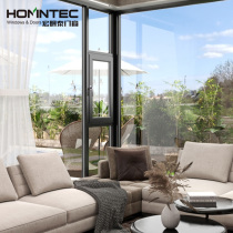 Hongmingtai HY80S villa sunshine room aluminum-clad wood tempered glass window mute heat insulation balcony window customization