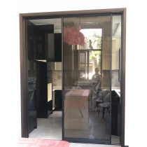 Lei Tuo sliding door TOP-rail door 7 changed aluminum titanium magnesium alloy brown glass tempered sliding door simple style