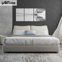 Eastman postmodern simple light luxury first layer cowhide double 2 2 meters Italian minimalist bed leather master bedroom king bed