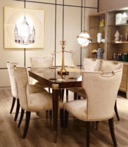 Building a beautiful home American light luxury American pastoral dining chair solid wood soft bag dining chair home study book chair