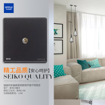 Op switch socket panel Type 86 concealed five-hole two-three plug-in switch home p07-single TV (black)