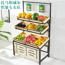 Supermarket fruit rack Vegetable rack Display rack Fruit cabinet vegetable rack Commercial fruit and vegetable rack Fresh Nakajima pile head