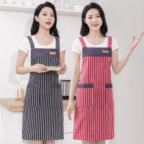  Pure cotton breathable household kitchen apron 2021 new strap waist nordic simple womens fashion cooking overalls