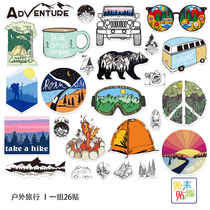 Outdoor trend suitcase suitcase sticker Personality camping mountaineering surfing snowboard sticker fishing box decorative sticker art