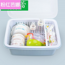 Baby tableware storage box baby food bowl chopsticks spoon bottle storage box bowl cabinet basin dust-proof and insect-proof baby