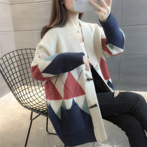 Autumn dress 2021 new female pregnant woman suit fashion sweater loose cardigan out two-piece jacket tide mother