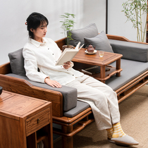 Luohan bed new Chinese style solid wood old elm simple tenon and Tenon Arbor small bed three sets of Zen furniture