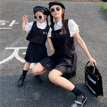 Cool Banana Nets Red Mother Women Dress Fried Street Summer Navy JK Uniformed Parenting Shirts Machia Girls Port Wind Academy Wind Suit