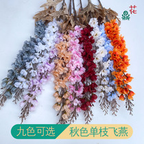 New Autumn Colors Single Branches Fly Yantgrass Purple Wei Flowers Wedding Flower Arrangement Road Leading Fake Flowers Stage Construction Decoration Silk Flowers