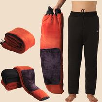 Elderly Garfertilizer Enlarged Cotton Pants Male Outwear Thickened Winter Straight Drum High Waist Pants Dad Hit Bottom Warm Pants Deep Gear