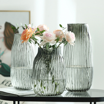 Spanish style curve creative glass vase transparent large living room flower arrangement light luxury modern simple decorative ornaments