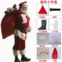 2021 Santa Claus Costume Christmas Clothing Gold Velvet Suit Mens Christmas Adult Role-playing