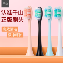 Qianshan Q X S series original replacement brush head electric toothbrush universal mens and womens diamond skirt black and white powder 4 sets