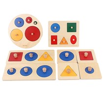 Monteshi teaching aids wooden geometry matching toys children early education puzzle graphics matching toddler learning gifts