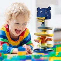 Childrens puzzle track turn around music rolling ball sliding ball tower Baby early education baby boys and girls 1-3 years old 2 toys