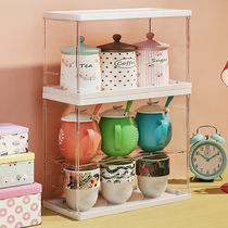 Transparent dustproof cup holder cup cup storage rack desktop cup holder mug glass storage cabinet storage box