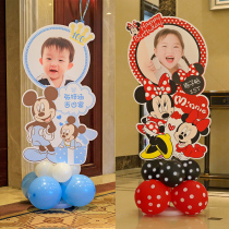  100-day banquet layout Welcome card Baby birthday banquet One-year-old banquet background board wall kt board full moon banquet 100-day banquet