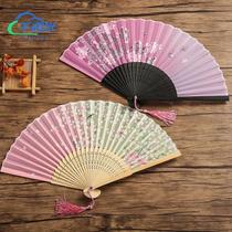 Plum Blossom Yue Opera Liang Zhu Opera Fan Xiaosheng Folding Fan Stage Fan Jingkun Performance Prop Peony Gold Fan