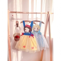 Girls suit skirt single-piece cartoon strap dress baby Princess mesh dress summer June 1 dress dress
