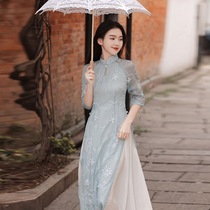 Improved version of Young elegant retro Chinese style Ao Dai cheongsam long temperament high-end elegant 2021 New