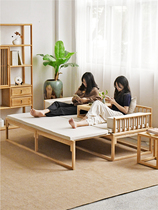 Arhat bed New Chinese Arhat bed New Chinese solid wood sliding bed Ash wood small apartment living room telescopic sofa Jane
