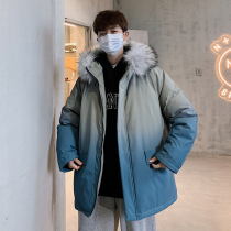 Anti-season clearance down jacket boys winter mid-length Hong Kong style national tide student couple winter thick tide brand jacket