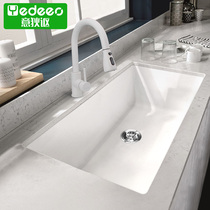 Italy Di white quartz stone sink basin kitchen sink granite large single tank sink set