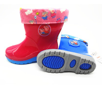 Shanghai Conwan Da Jelly 2-10 Year Old Children Bicolor Rain Shoes Fashion Middle Cylinder Rain Boots Non-slip Water Shoes Woolen Water Boots
